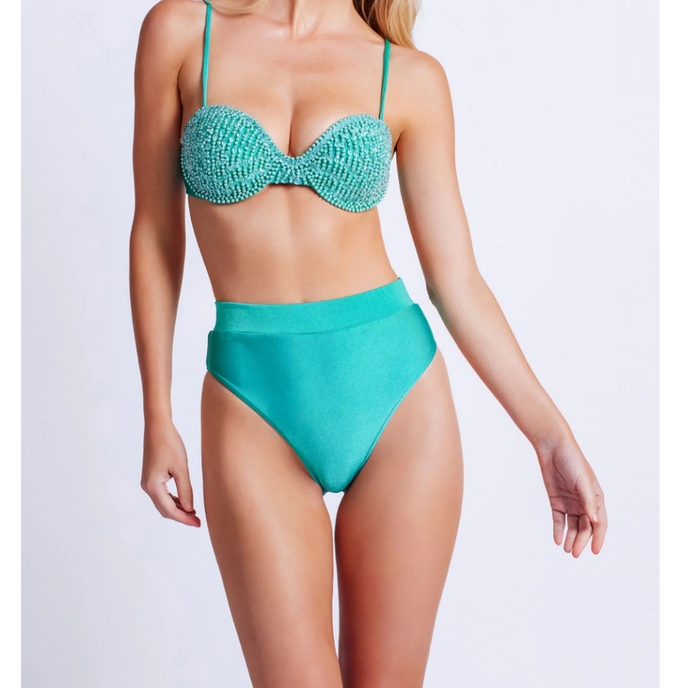 NEW Patbo Hand Beaded Bikini Top M/Bottom L - Picture 3 of 13